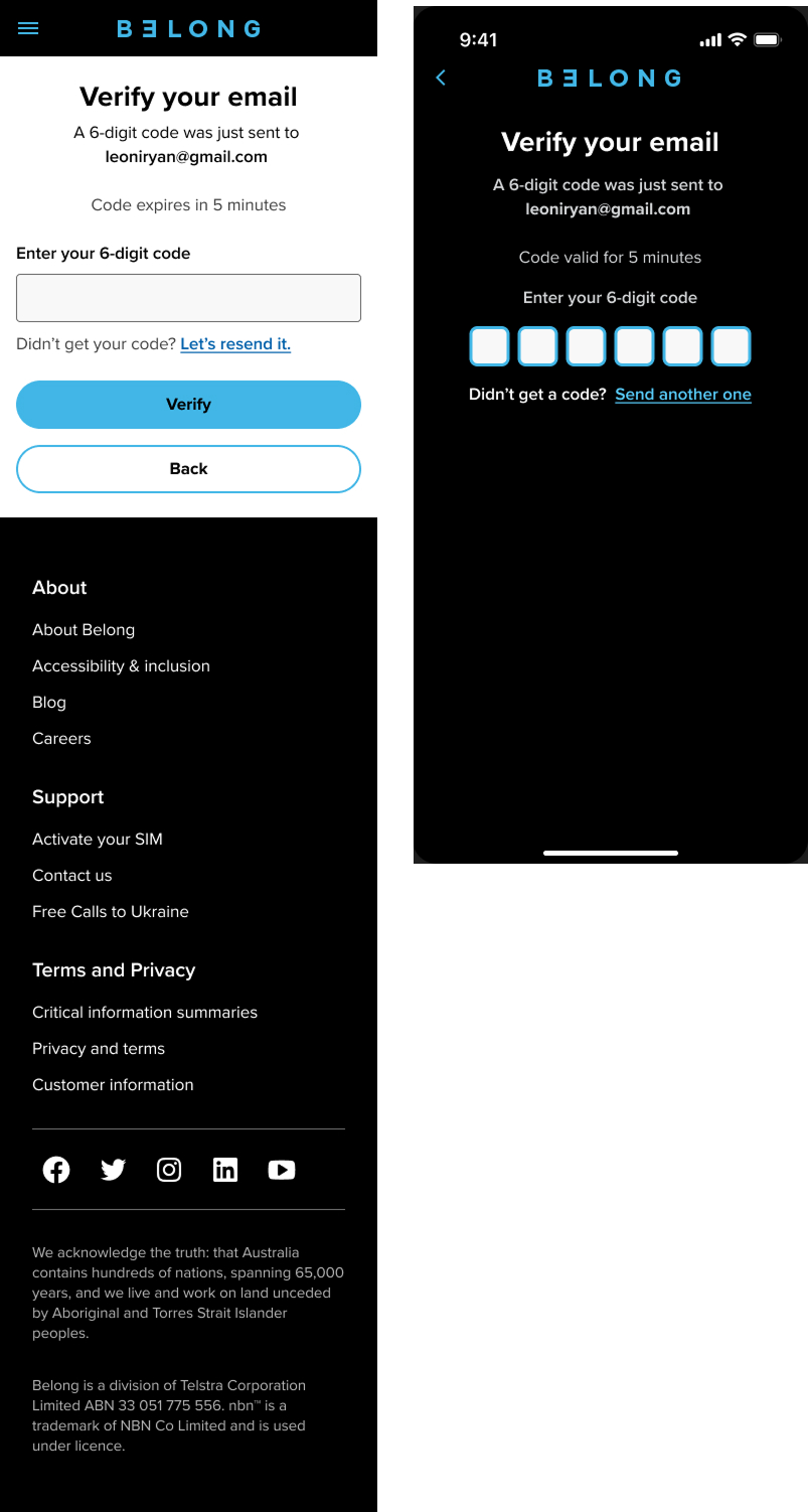 Belong Dashboard before
