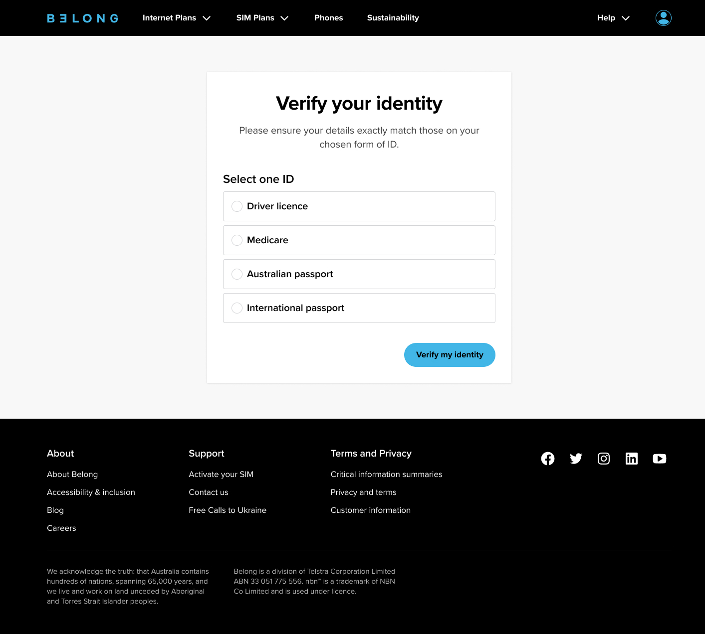 Belong Identity verification design