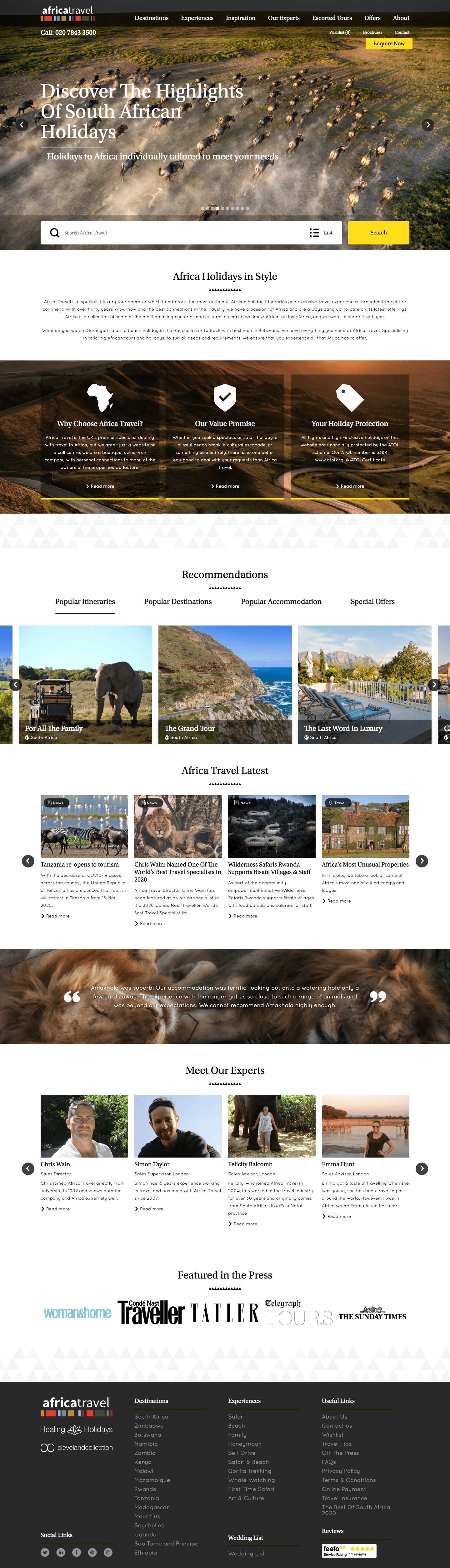 Africa Travel UI After homepage design